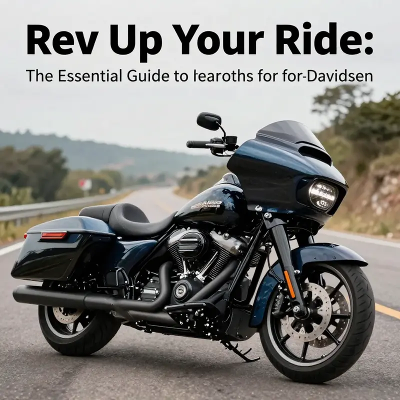 A striking image of a Harley-Davidson motorcycle with a prominent fairing, reflecting the brand's style and performance against a beautiful road scene.