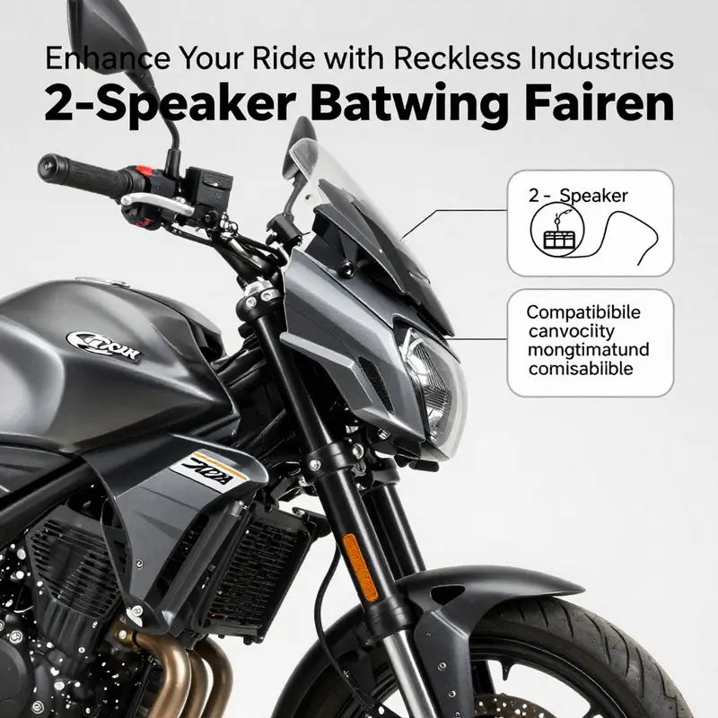 The Reckless 2-Speaker Batwing Fairing combines style and sound for an elevated motorcycle experience.