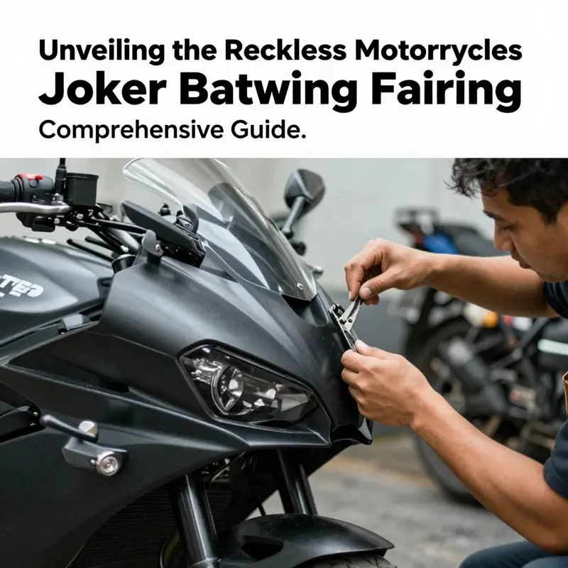 The Reckless Motorcycles Joker Batwing Fairing highlighted for its striking design and features.