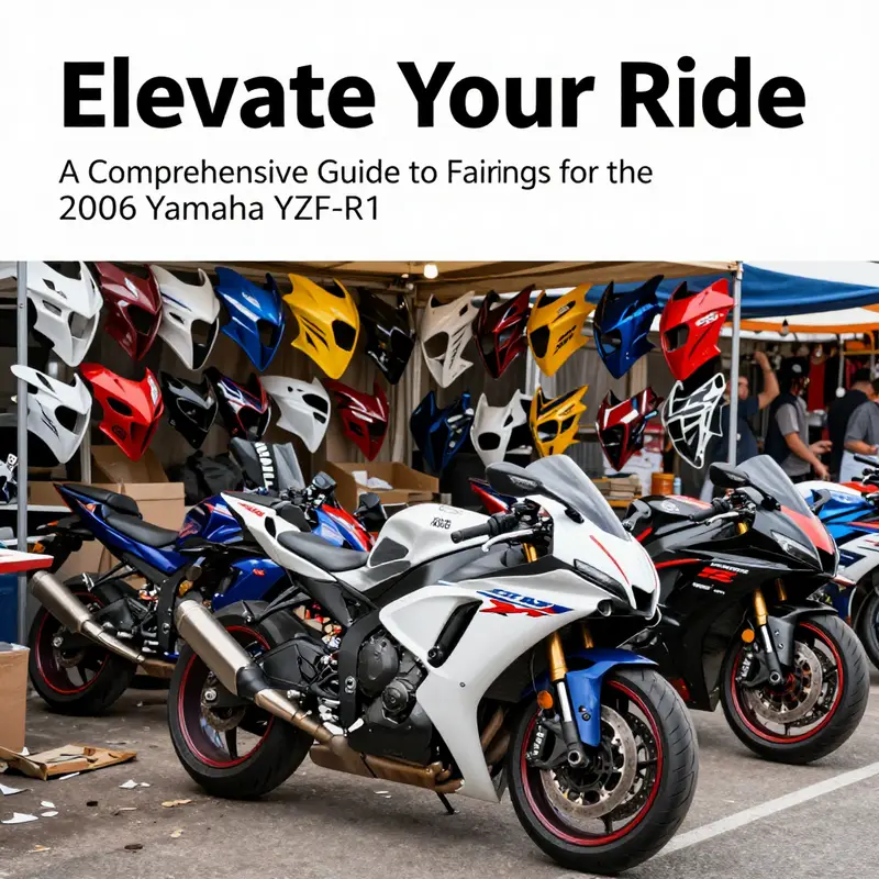 A collection of fairings showcasing color options for the 2006 Yamaha YZF-R1.