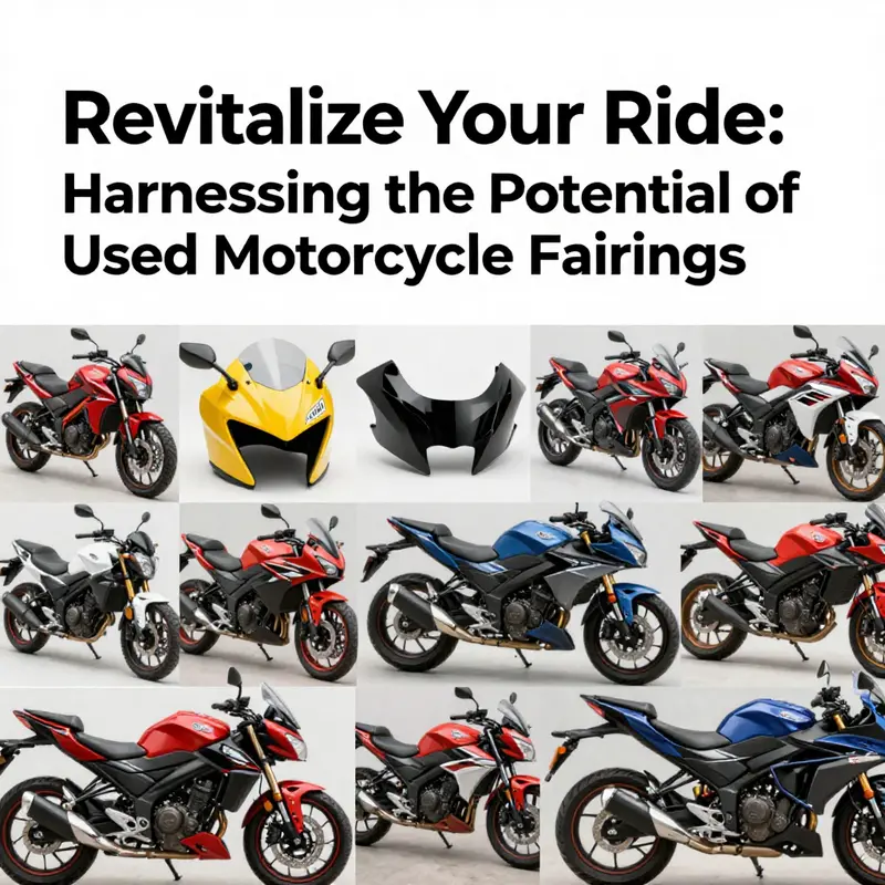 A vibrant selection of used motorcycle fairings available in an online marketplace.