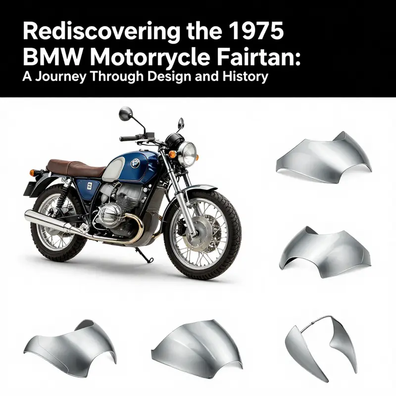 The sleek and iconic design of the 1975 BMW motorcycle fairing highlights its aesthetic appeal and craftsmanship.
