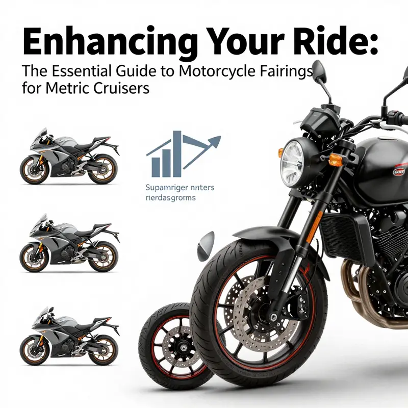 Different styles of motorcycle fairings for metric cruisers, including full and half fairings.