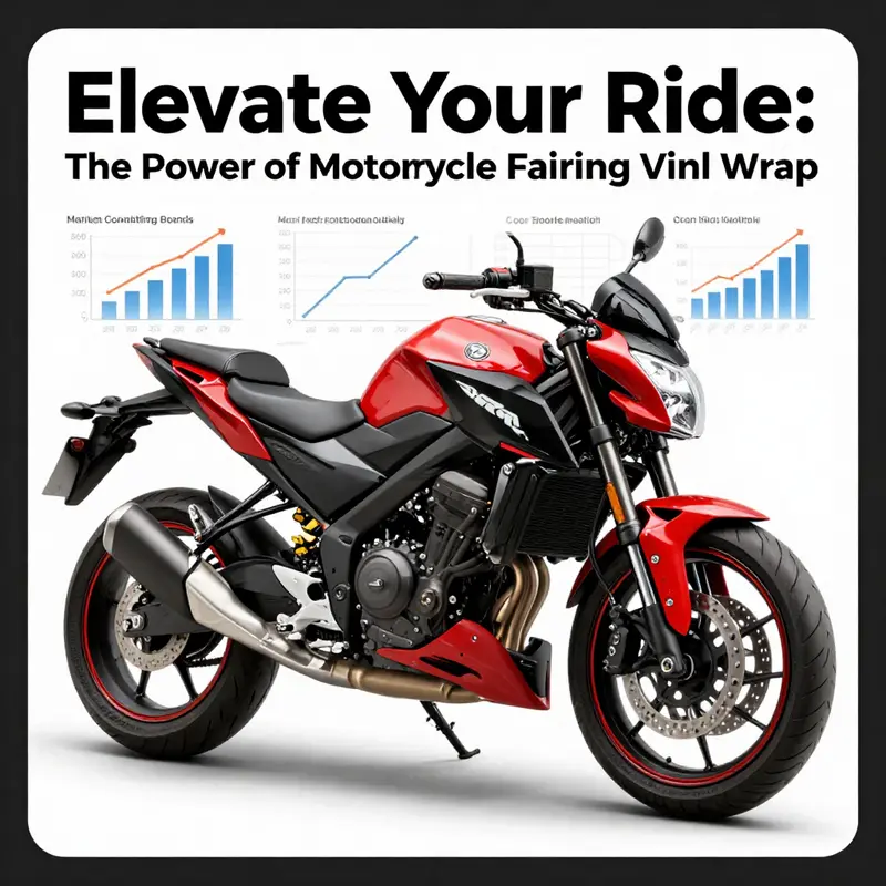 Showcasing a motorcycle fairing adorned with a colorful vinyl wrap that emphasizes both protection and aesthetic appeal.
