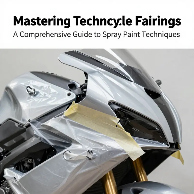 Workspace preparation for painting motorcycle fairings, ensuring the surface is ready for a smooth paint application.