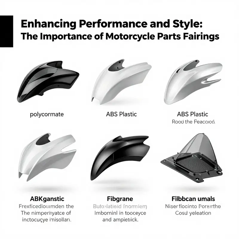 Visual representation of material types used in motorcycle fairings and their distinct properties.