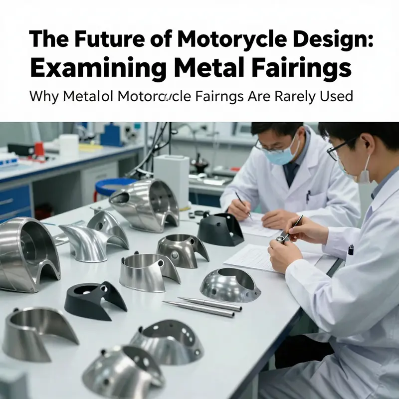 A custom motorcycle featuring an innovative metal fairing that highlights its aerodynamic design.