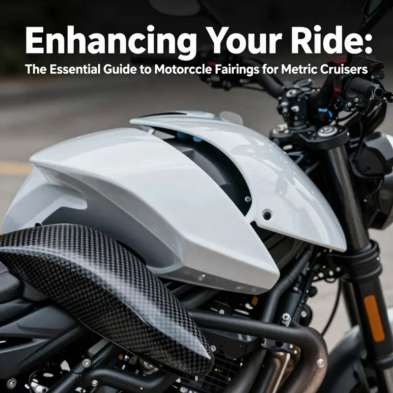 Different styles of motorcycle fairings for metric cruisers, including full and half fairings.