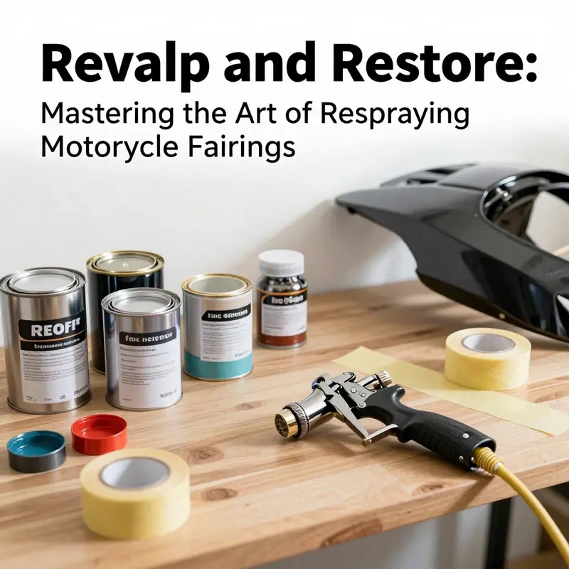 Preparation steps for respraying motorcycle fairings, including cleaning and sanding.