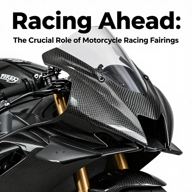Motorcycle racing fairings designed to minimize drag and enhance speed.