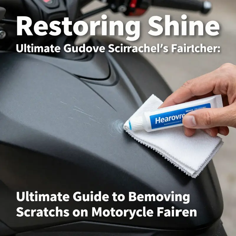 Polishing minor surface scratches on a motorcycle fairing.