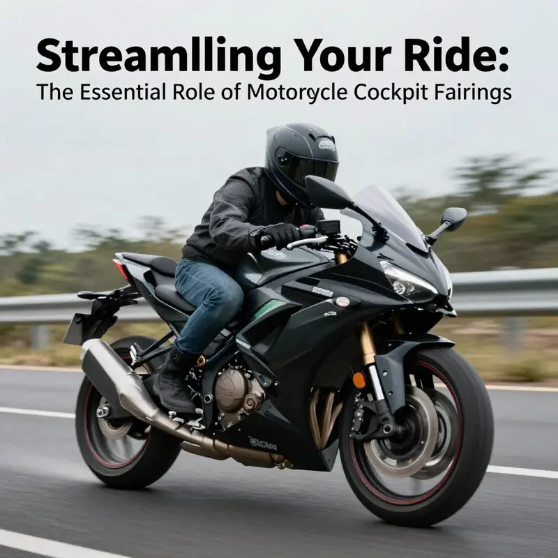 Motorcycle demonstrating the aerodynamic advantages of cockpit fairings in action.