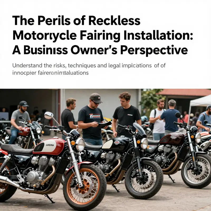 A group of motorcycle enthusiasts discussing fairings outdoors, surrounded by custom bikes.