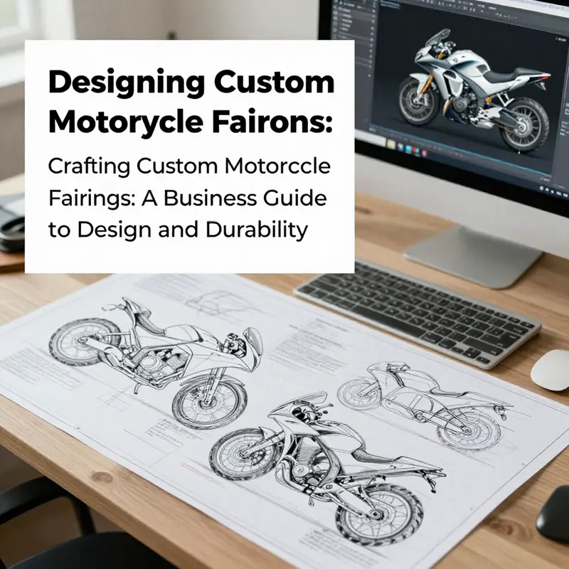 The design process of custom motorcycle fairings using sketches and CAD software.