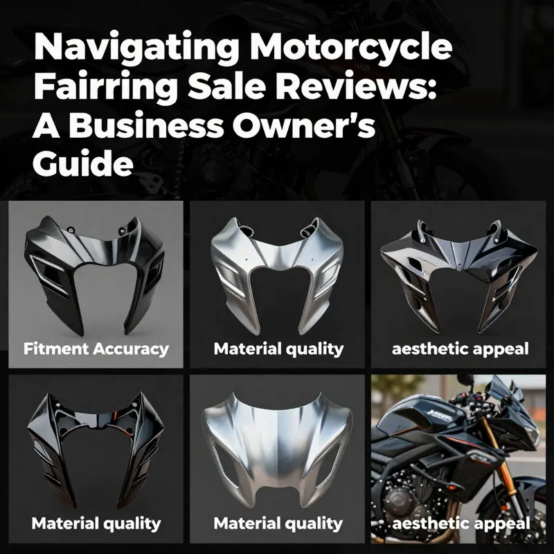 Key considerations for motorcycle fairings: fitment accuracy, material quality, and aesthetic appeal.