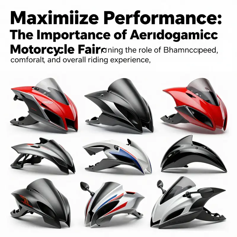 An assortment of motorcycle fairings showcasing three-quarter, half, race kits, and naked bike designs.