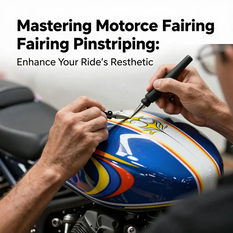 An artisan applying pinstripes methodically, reflecting the artistry involved in motorcycle customization.