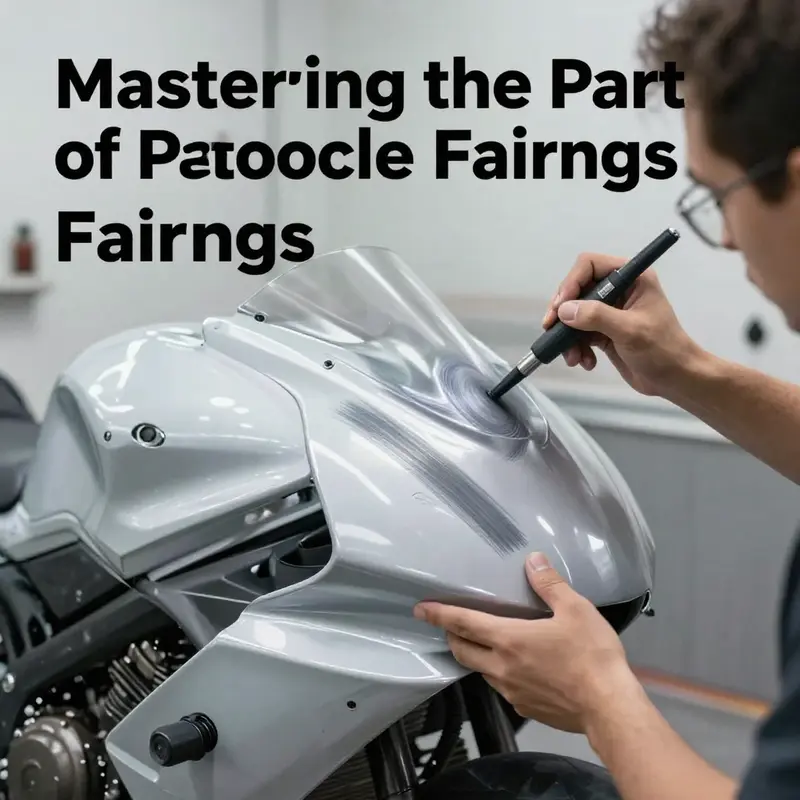 Preparing motorcycle fairings: cleaning, sanding, and masking areas that should remain unpainted.