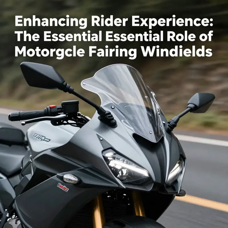 Various designs of windshields for motorcycle fairings demonstrating features that enhance aerodynamics and rider comfort.