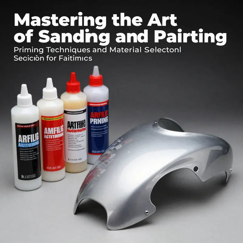 Meticulous sanding of motorcycle fairings ensures optimal paint adhesion.