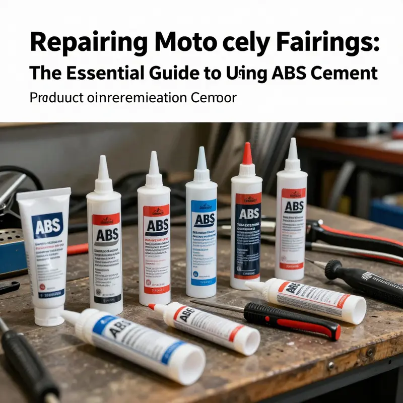 A meticulous application of ABS cement during motorcycle fairing repair.
