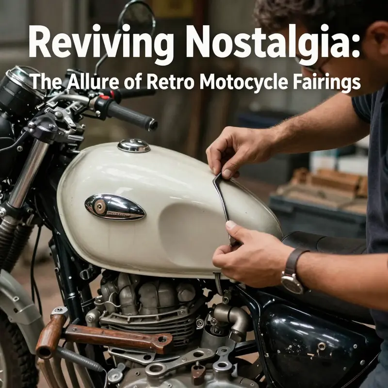 The distinctive design elements of a retro motorcycle fairing that blend vintage aesthetic with modern functionality.