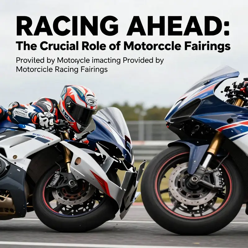 Motorcycle racing fairings designed to minimize drag and enhance speed.