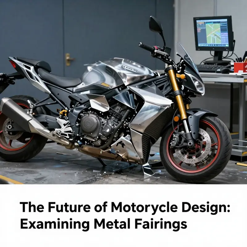 A custom motorcycle featuring an innovative metal fairing that highlights its aerodynamic design.