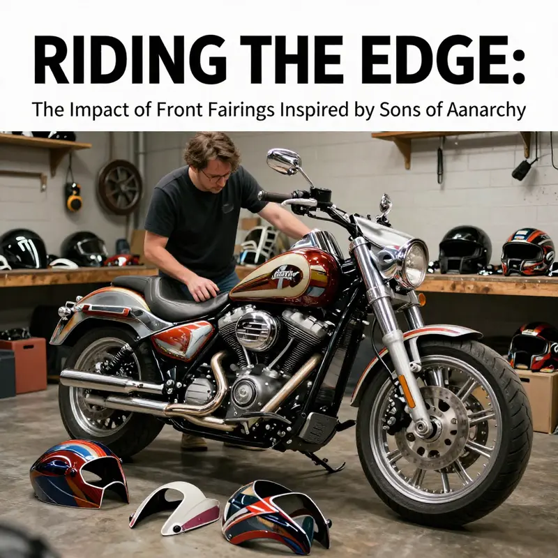 Close-up of a Harley-Davidson motorcycle with a striking fairing, embodying the aesthetic essence of Sons of Anarchy.