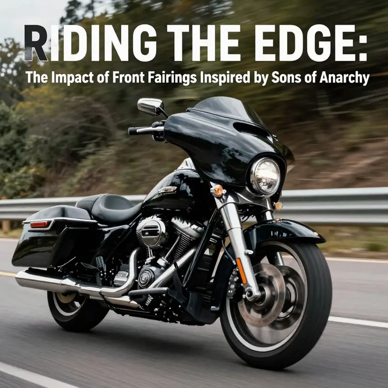 Close-up of a Harley-Davidson motorcycle with a striking fairing, embodying the aesthetic essence of Sons of Anarchy.