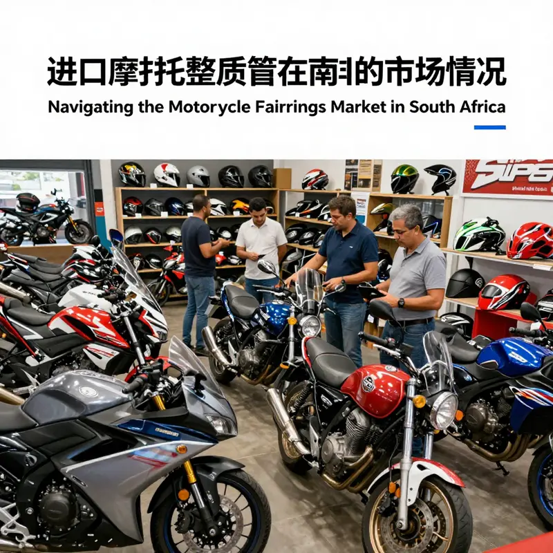 A motorcycle showroom in South Africa filled with various imported fairings, reflecting the market dynamics.