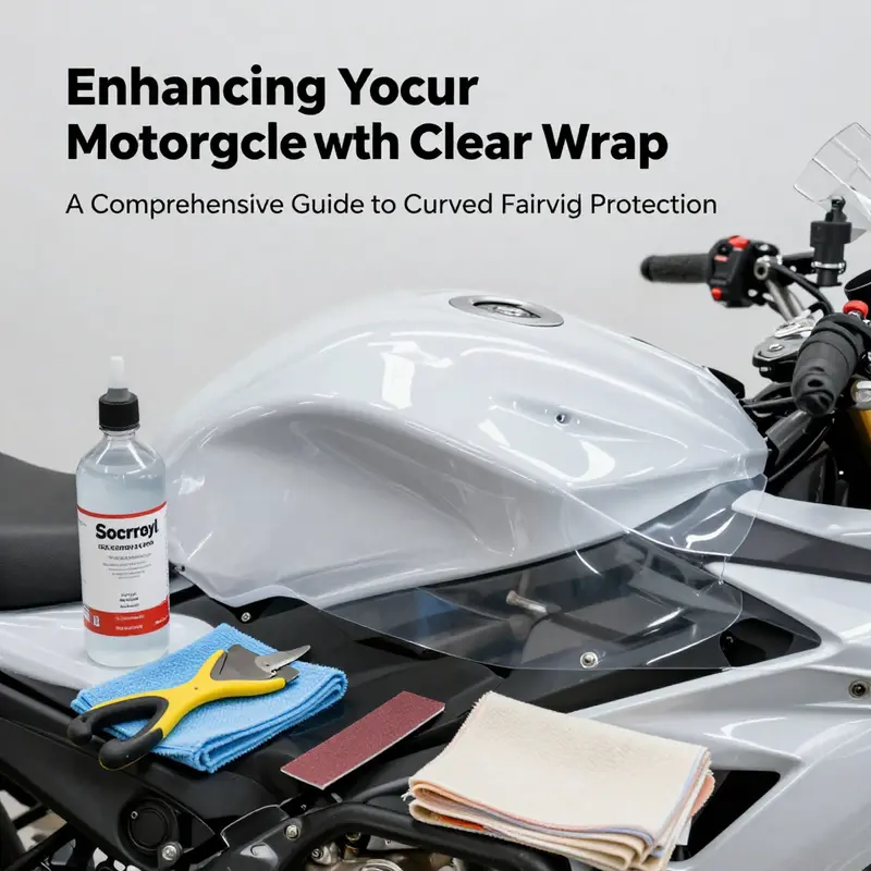 Tools and steps for preparing a motorcycle fairing for clear wrap application.