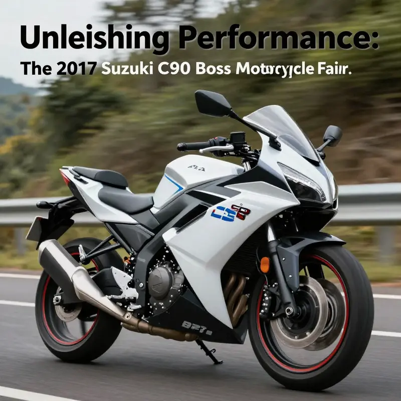 The 2017 Suzuki C90 Boss motorcycle on the road showcasing its aerodynamic fairing and stylish design.