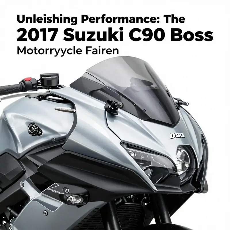 The batwing fairing of the 2017 Suzuki C90 Boss emphasizing its aerodynamic shape and rider protection features.