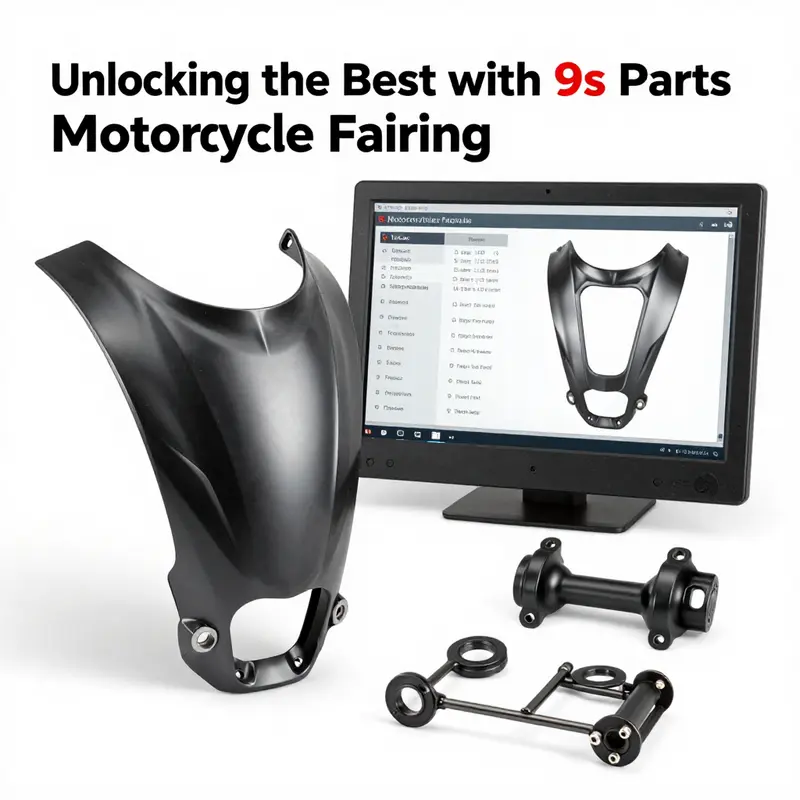 An assortment of essential motorcycle fairing components vital for assembling and customizing motorcycles.