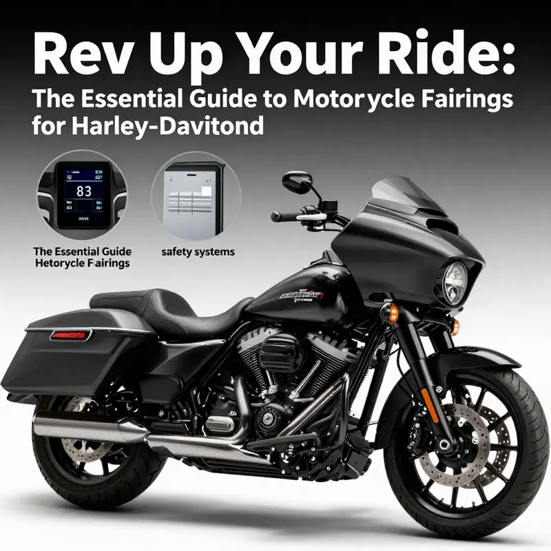 Different types of motorcycle fairings for Harley-Davidson, including sporty and touring styles.