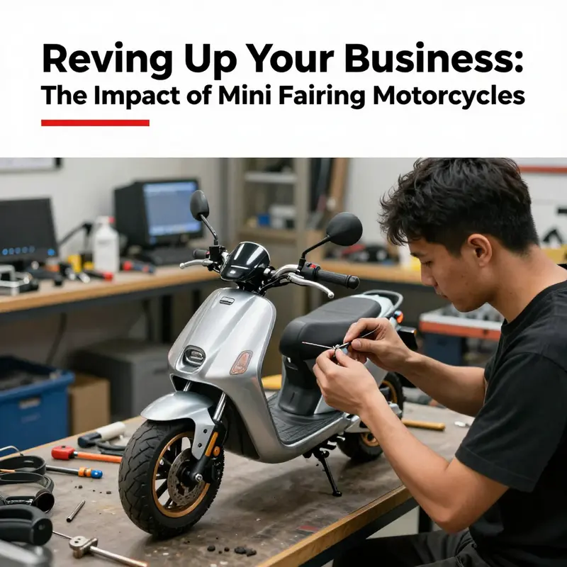 A close-up view highlighting the stylish mini fairing design of a mini motorcycle.