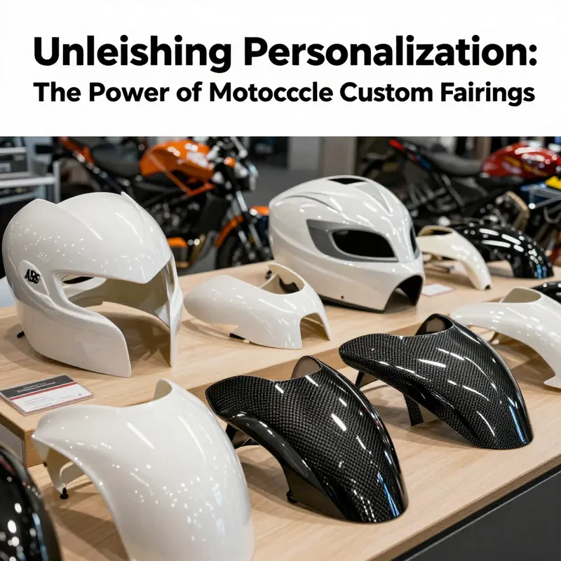 A range of motorcycle custom fairings made from different materials, showcasing their unique attributes.