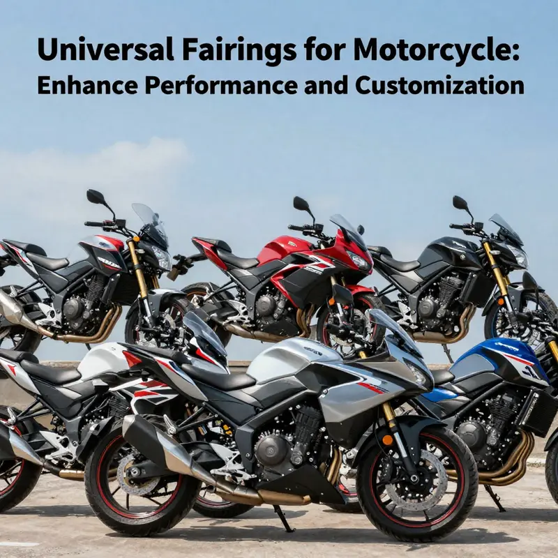 Multiple motorcycles featuring universal fairings, illustrating the variety and personalization available for motorcycle enthusiasts.