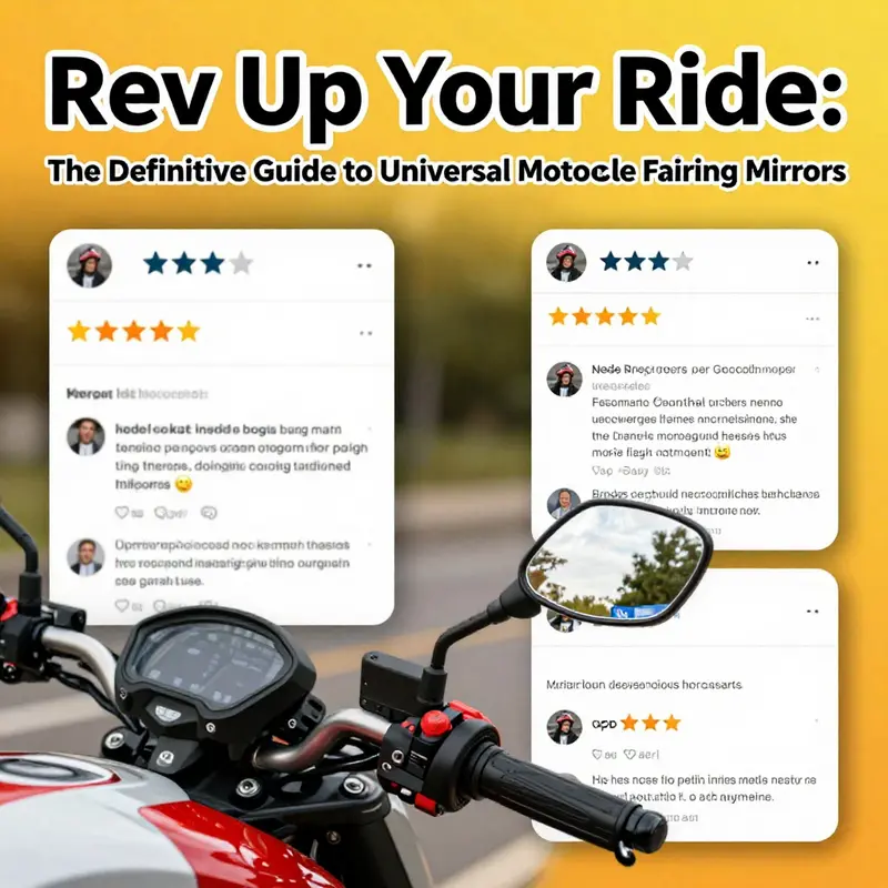 Diverse types of universal motorcycle fairing mirrors emphasizing their design and functionality.