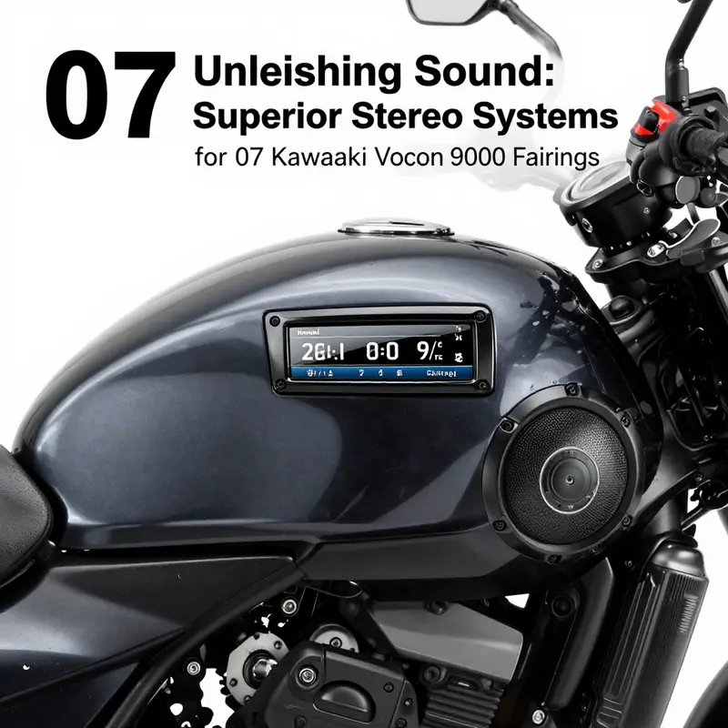 Overview of compatible stereo systems integrated into the 07 Kawasaki Vulcan 900 fairing.