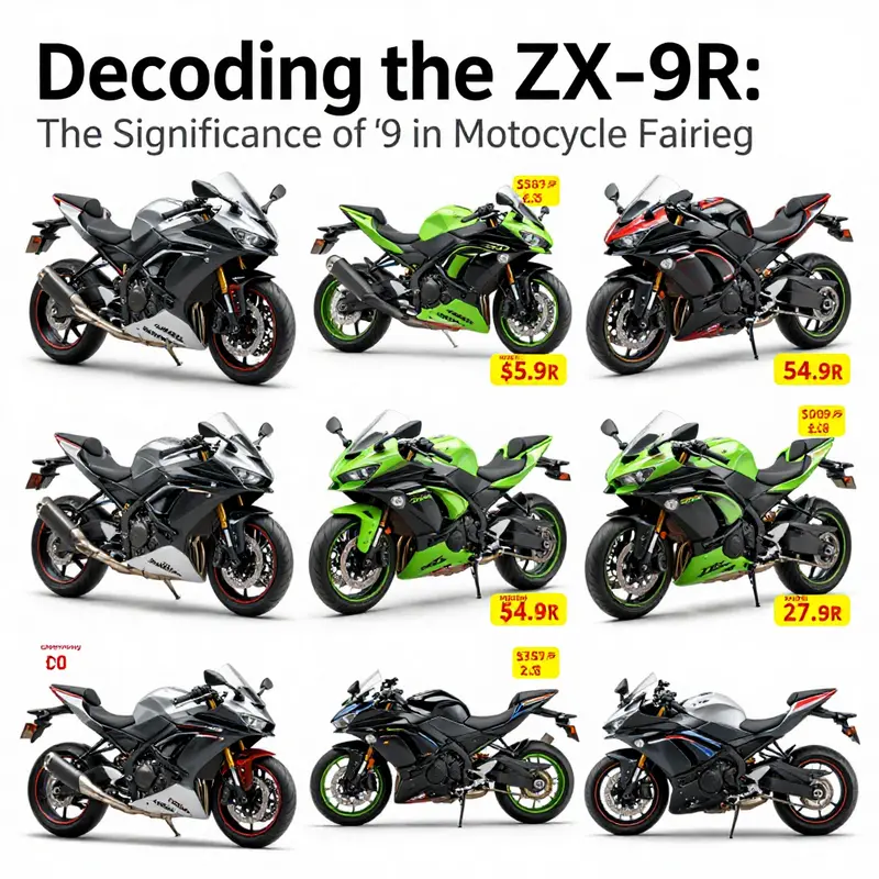 The iconic Kawasaki ZX-9R boasting its aerodynamic fairings.
