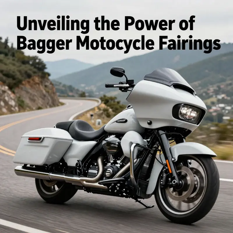 A Harley-Davidson Bagger featuring an aerodynamic fairing, designed for enhanced performance and superior riding comfort.
