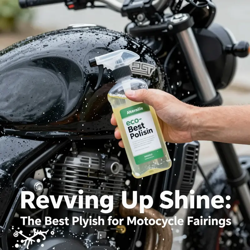 A variety of motorcycle polishes laid out in a workshop, showcasing the challenge of choosing the best option.