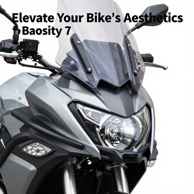 The Baosity 7″ Wind Screen displaying its key features and stylish design on a retro cafe racer.