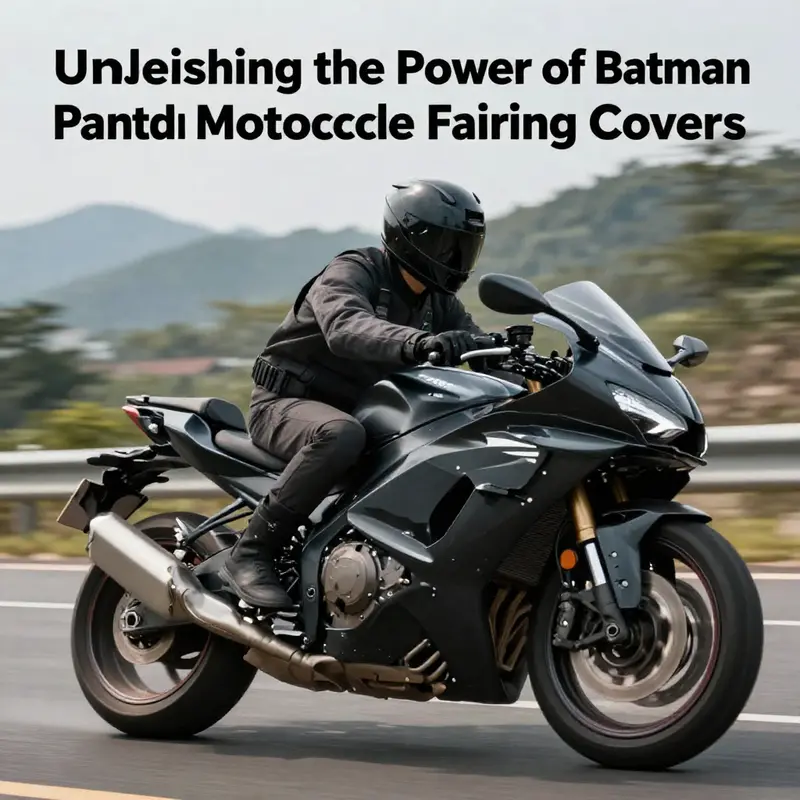 A custom motorcycle with a striking batwing fairing capturing the essence of Batman’s aesthetics.