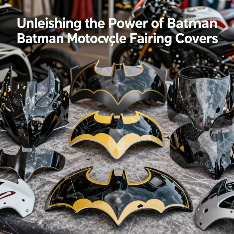 A custom motorcycle with a striking batwing fairing capturing the essence of Batman’s aesthetics.