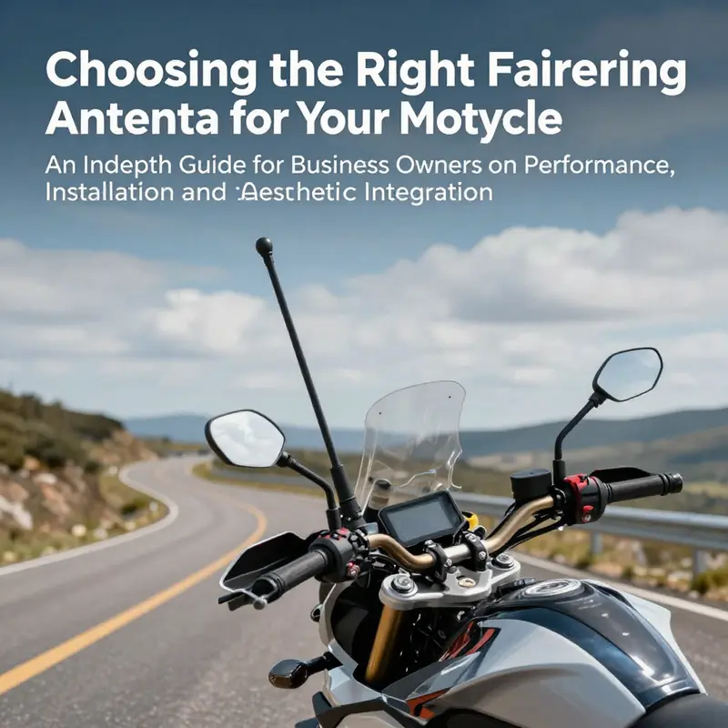 A captivating motorcycle against a scenic backdrop, featuring a high-quality fairing antenna for superior radio signal reception.