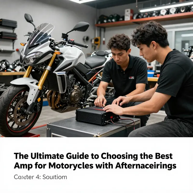 Illustration of a compact amplifier in compliance with aftermarket fairing space requirements.