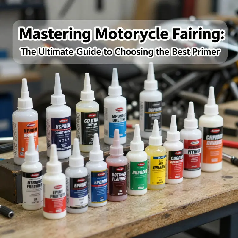 A selection of epoxy and urethane primers recommended for motorcycle fairing applications.